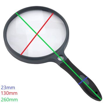 Carson Handlupe mit Gummi Griff 2x130mm