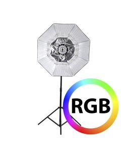 Falcon Eyes RGB LED Lampe RX-782 mit Faltbare Softbox 100 cm