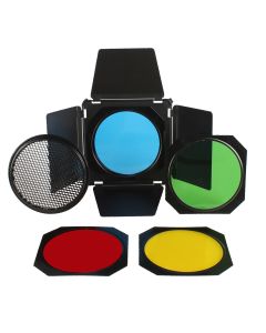 StudioKing Abschirmklappen Set SK-BD18 mit Farbfilter und Waben